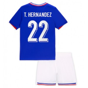 Fotbalové Dres Francie Theo Hernandez #22 Dětské Domácí Oblečení ME 2024 Krátký Rukáv (+ trenýrky)